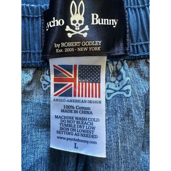 Psycho Bunny Men’s Lounge Pants Sz. Large Navy/LightBlue Logo - Picture 9 of 9